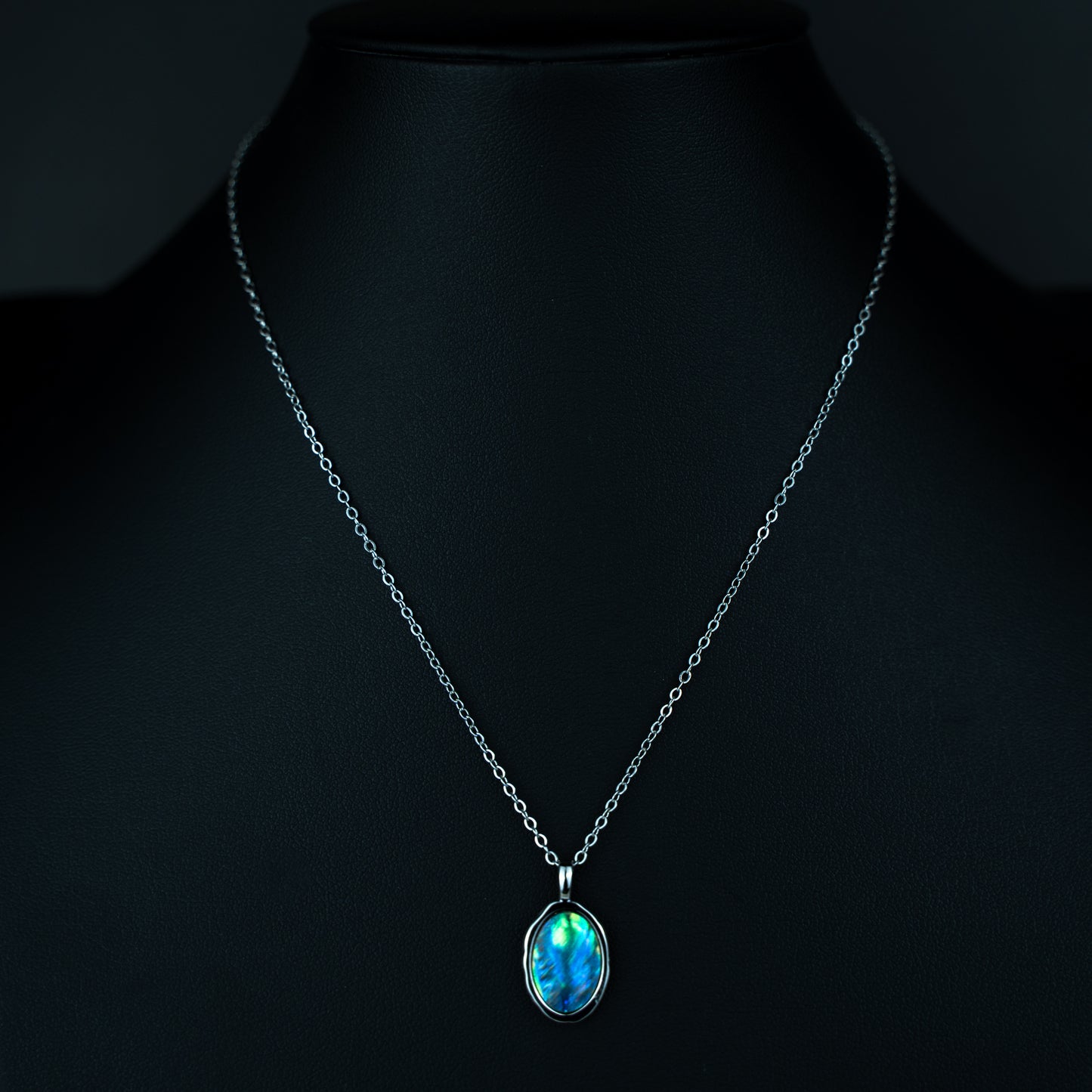 Azure Flame Opal Necklace