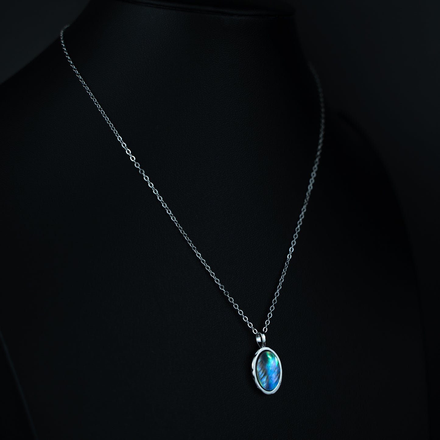 Azure Flame Opal Necklace