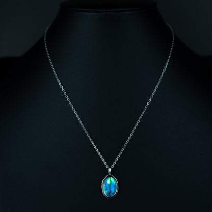 Azure Flame Opal Necklace