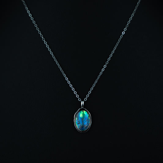 Azure Flame Opal Necklace